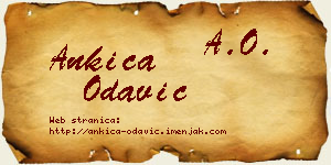 Ankica Odavić vizit kartica